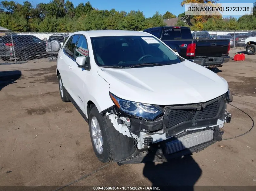 2020 Chevrolet Equinox Fwd Lt 1.5L Turbo VIN: 3GNAXKEV0LS723738 Lot: 40586384