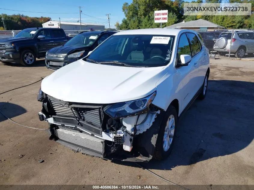 2020 Chevrolet Equinox Fwd Lt 1.5L Turbo VIN: 3GNAXKEV0LS723738 Lot: 40586384