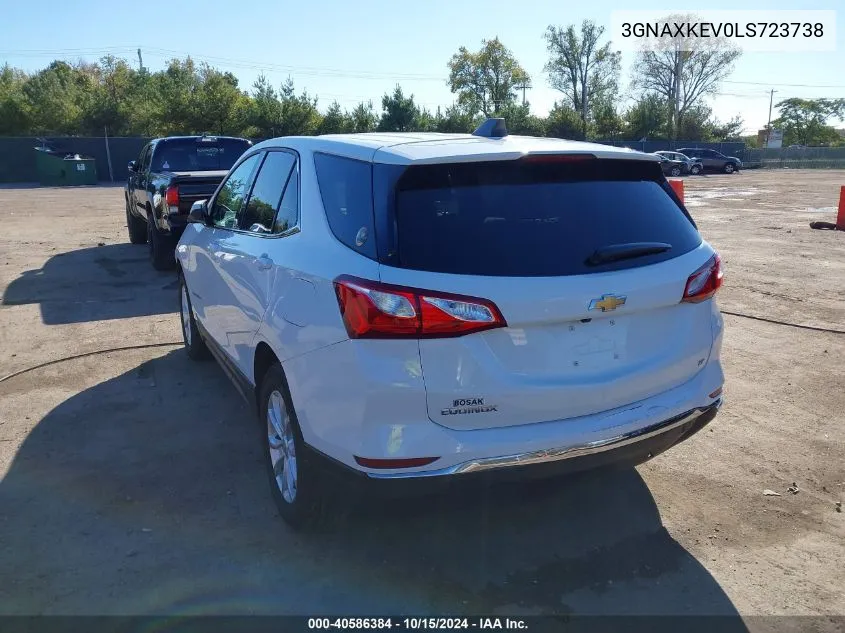 2020 Chevrolet Equinox Fwd Lt 1.5L Turbo VIN: 3GNAXKEV0LS723738 Lot: 40586384