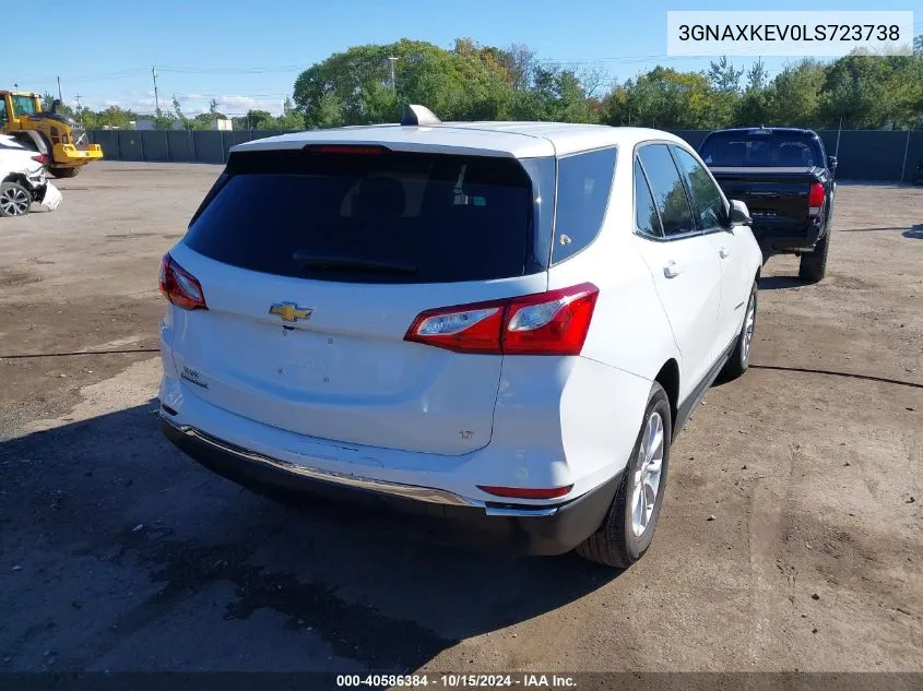 2020 Chevrolet Equinox Fwd Lt 1.5L Turbo VIN: 3GNAXKEV0LS723738 Lot: 40586384