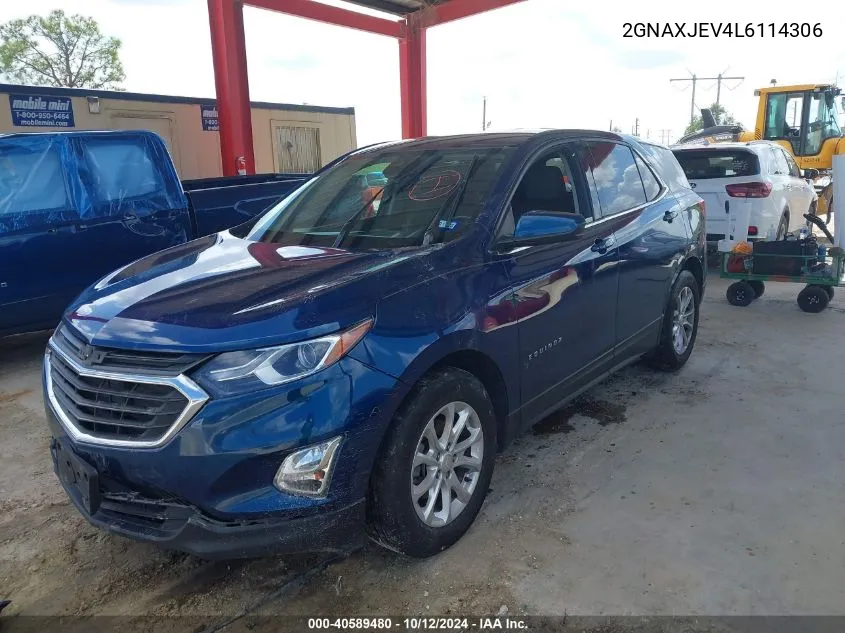 2020 Chevrolet Equinox Fwd 2Fl VIN: 2GNAXJEV4L6114306 Lot: 40589480