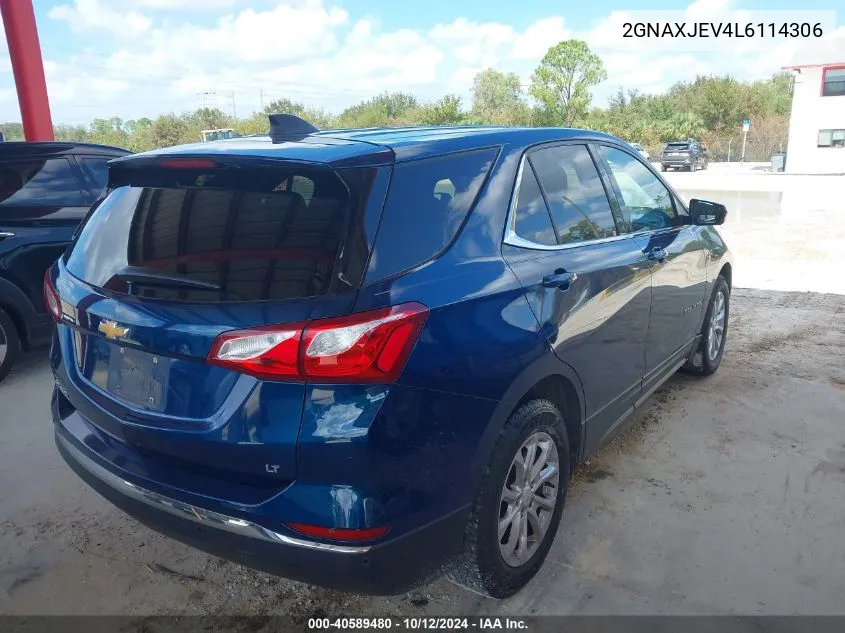 2020 Chevrolet Equinox Fwd 2Fl VIN: 2GNAXJEV4L6114306 Lot: 40589480