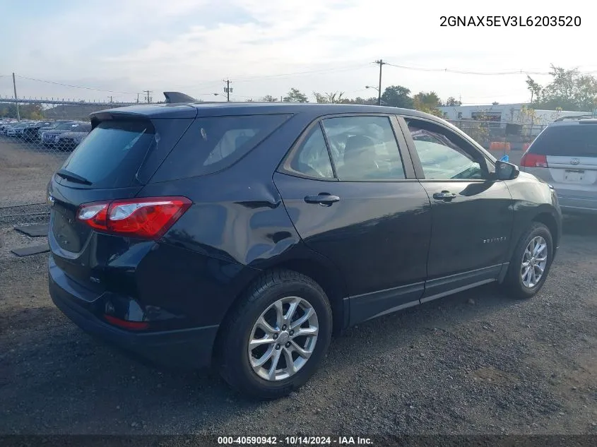 2020 Chevrolet Equinox VIN: 2GNAX5EV3L6203520 Lot: 40590942