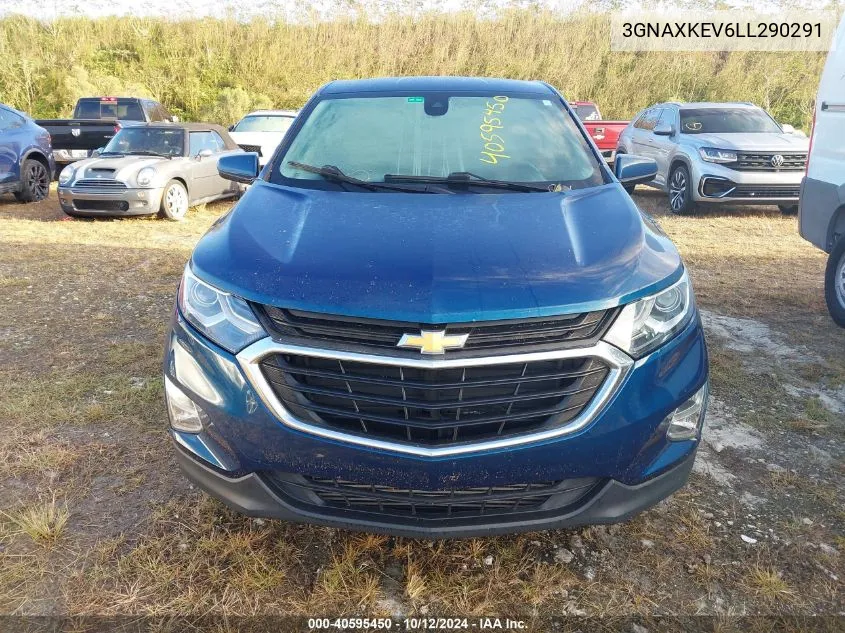 2020 Chevrolet Equinox Fwd Lt 1.5L Turbo VIN: 3GNAXKEV6LL290291 Lot: 40595450