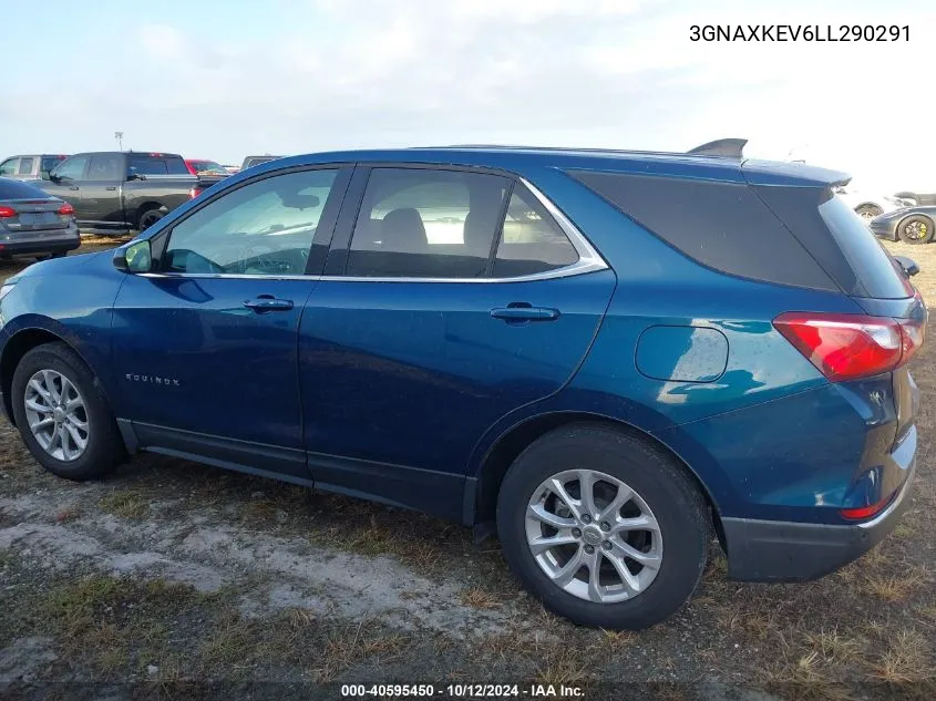 2020 Chevrolet Equinox Fwd Lt 1.5L Turbo VIN: 3GNAXKEV6LL290291 Lot: 40595450