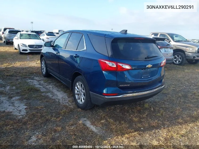 2020 Chevrolet Equinox Fwd Lt 1.5L Turbo VIN: 3GNAXKEV6LL290291 Lot: 40595450