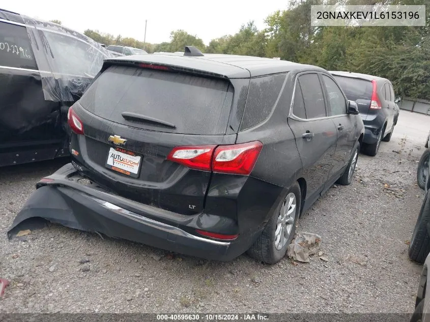 2020 Chevrolet Equinox Fwd Lt 1.5L Turbo VIN: 2GNAXKEV1L6153196 Lot: 40595630