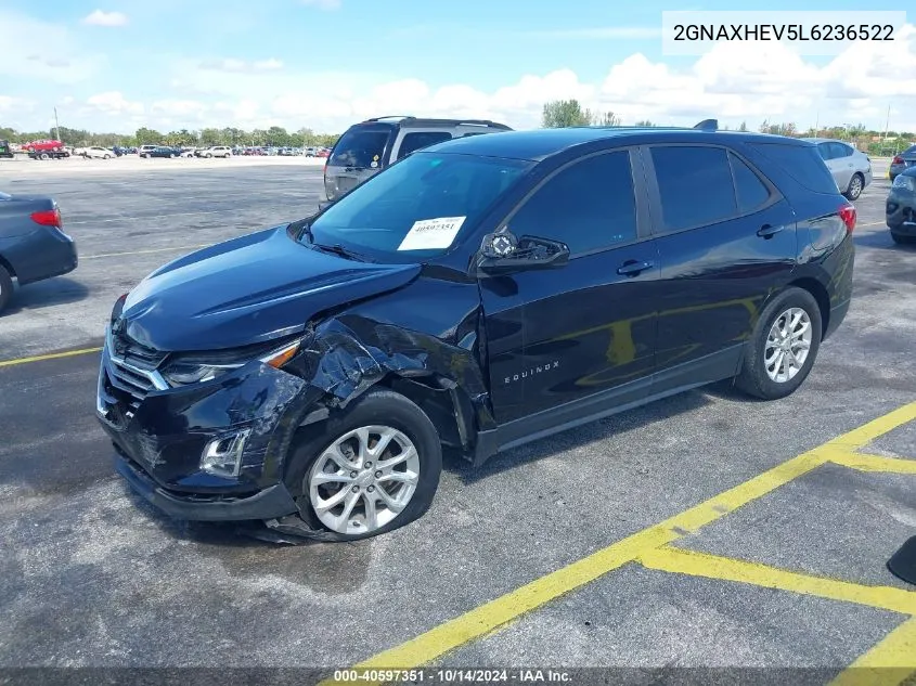 2020 Chevrolet Equinox Fwd Ls VIN: 2GNAXHEV5L6236522 Lot: 40597351