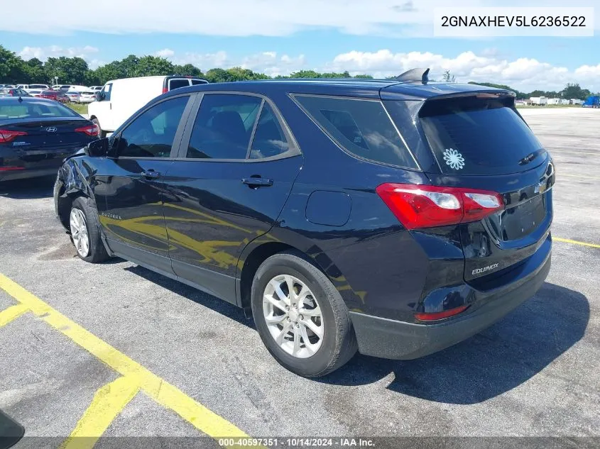 2020 Chevrolet Equinox Fwd Ls VIN: 2GNAXHEV5L6236522 Lot: 40597351