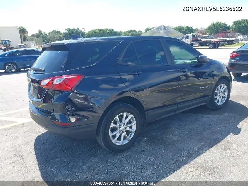 2020 Chevrolet Equinox Fwd Ls VIN: 2GNAXHEV5L6236522 Lot: 40597351