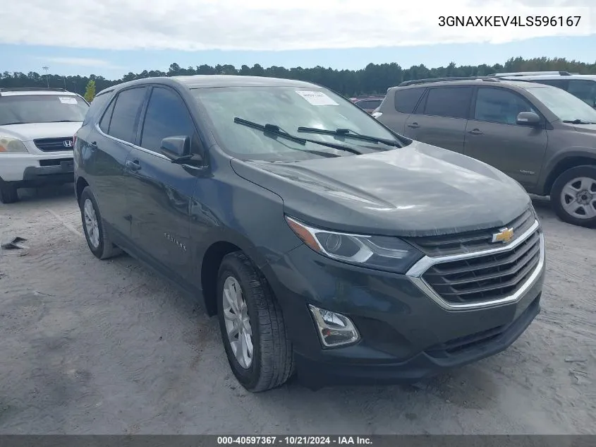 2020 Chevrolet Equinox Lt VIN: 3GNAXKEV4LS596167 Lot: 40597367