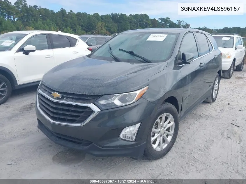 2020 Chevrolet Equinox Lt VIN: 3GNAXKEV4LS596167 Lot: 40597367