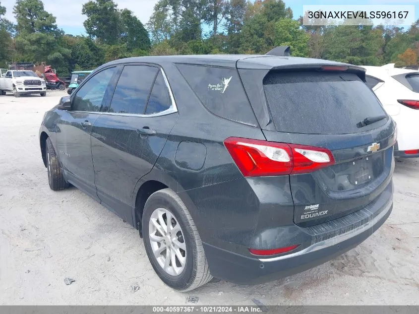 2020 Chevrolet Equinox Lt VIN: 3GNAXKEV4LS596167 Lot: 40597367