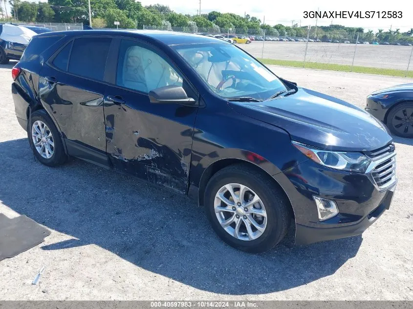 2020 Chevrolet Equinox Fwd Ls VIN: 3GNAXHEV4LS712583 Lot: 40597983