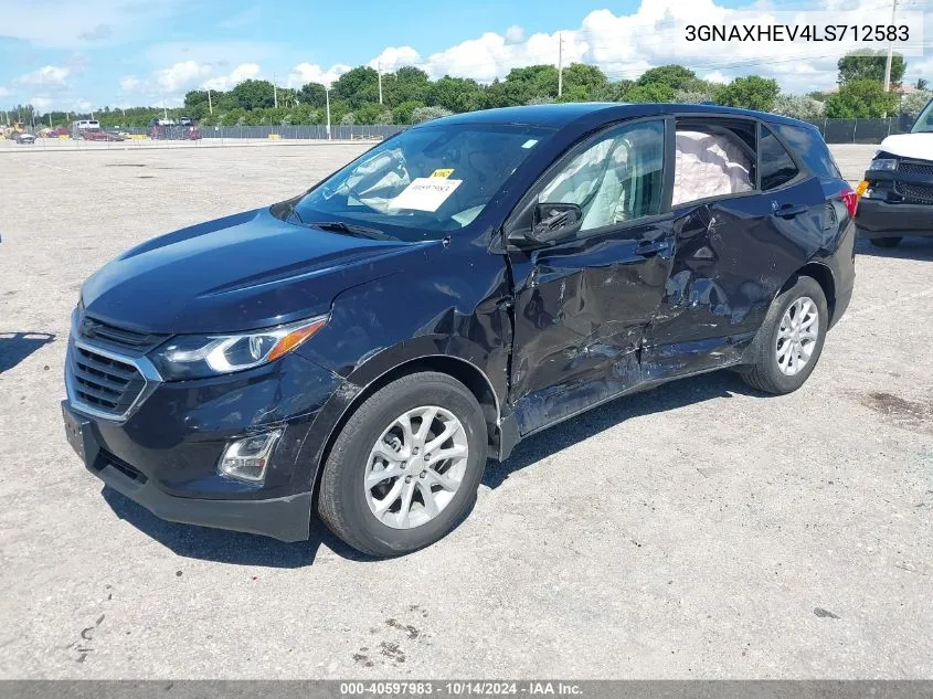 2020 Chevrolet Equinox Fwd Ls VIN: 3GNAXHEV4LS712583 Lot: 40597983