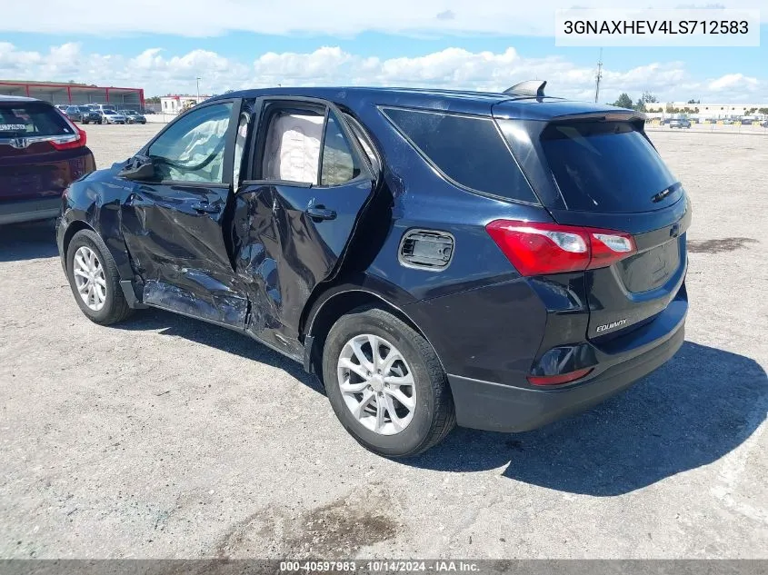 2020 Chevrolet Equinox Fwd Ls VIN: 3GNAXHEV4LS712583 Lot: 40597983