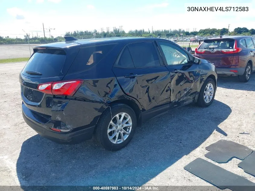 2020 Chevrolet Equinox Fwd Ls VIN: 3GNAXHEV4LS712583 Lot: 40597983