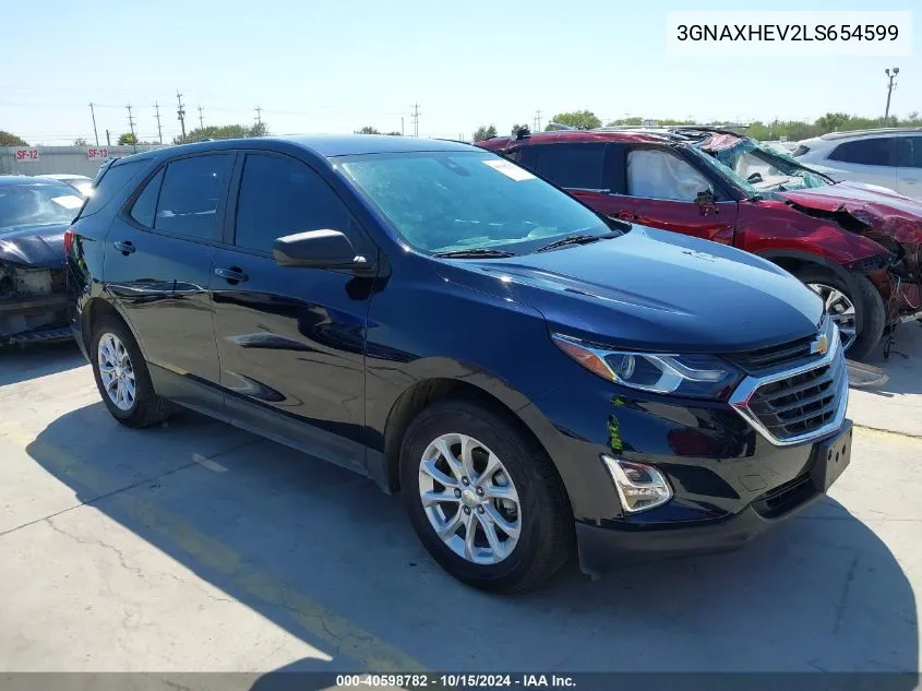 2020 Chevrolet Equinox Fwd Ls VIN: 3GNAXHEV2LS654599 Lot: 40598782