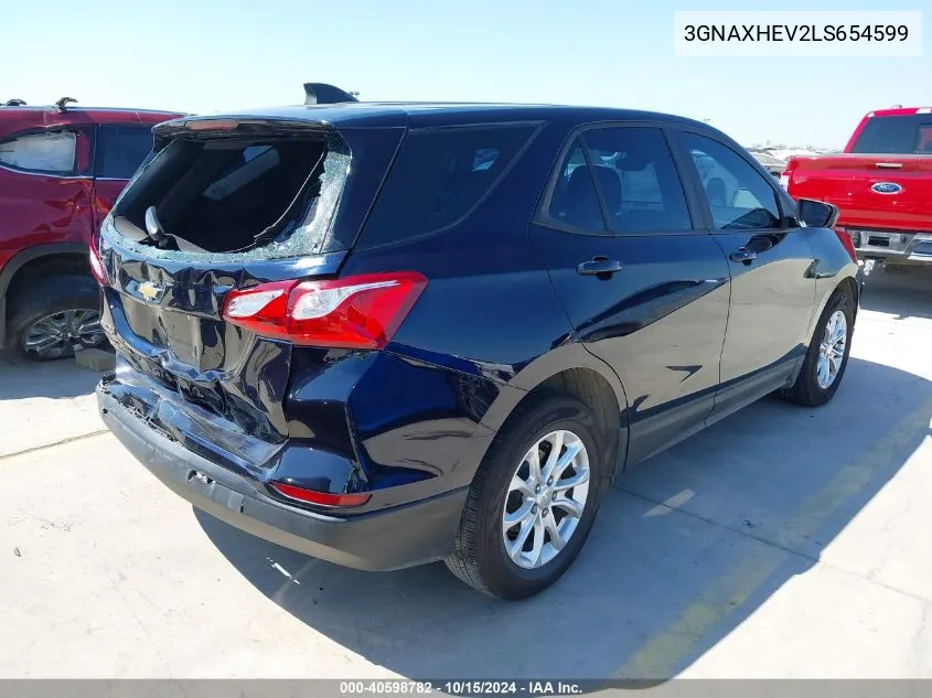 2020 Chevrolet Equinox Fwd Ls VIN: 3GNAXHEV2LS654599 Lot: 40598782