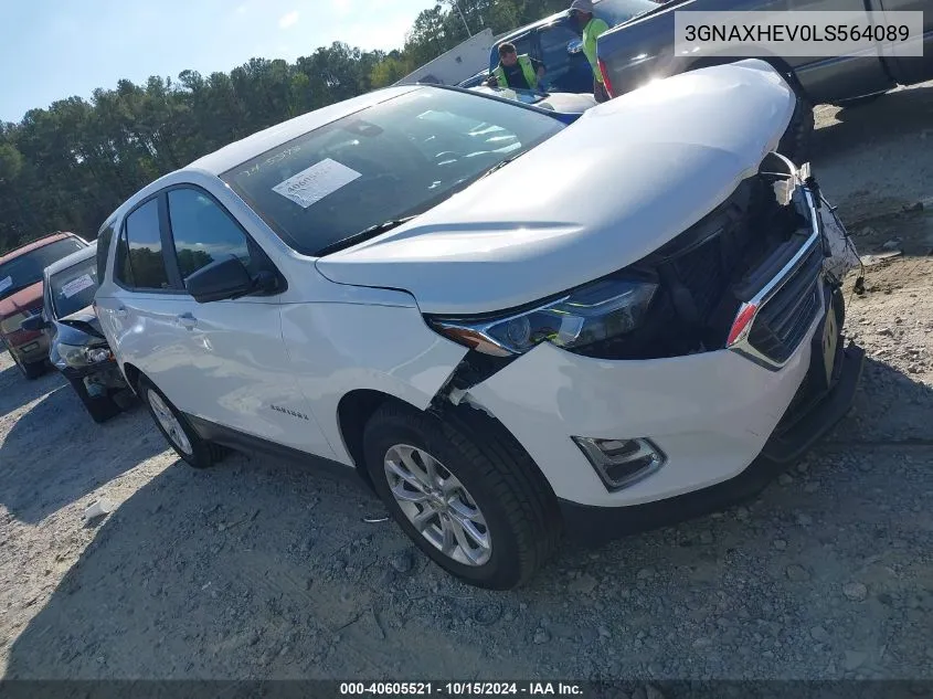 2020 Chevrolet Equinox Fwd Ls VIN: 3GNAXHEV0LS564089 Lot: 40605521