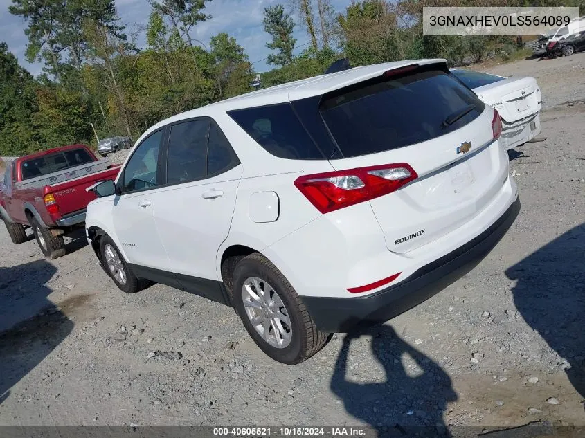 2020 Chevrolet Equinox Fwd Ls VIN: 3GNAXHEV0LS564089 Lot: 40605521