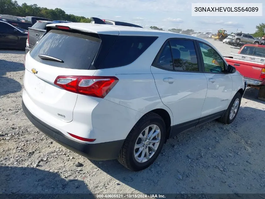 2020 Chevrolet Equinox Fwd Ls VIN: 3GNAXHEV0LS564089 Lot: 40605521