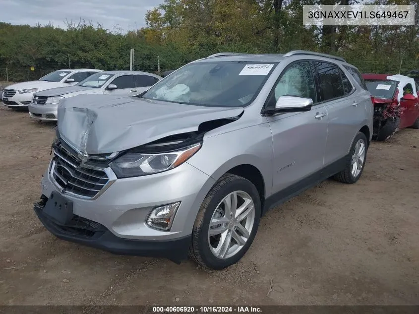 3GNAXXEV1LS649467 2020 Chevrolet Equinox Awd Premier 1.5L Turbo