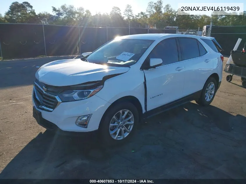 2020 Chevrolet Equinox Lt VIN: 2GNAXJEV4L6119439 Lot: 40607853