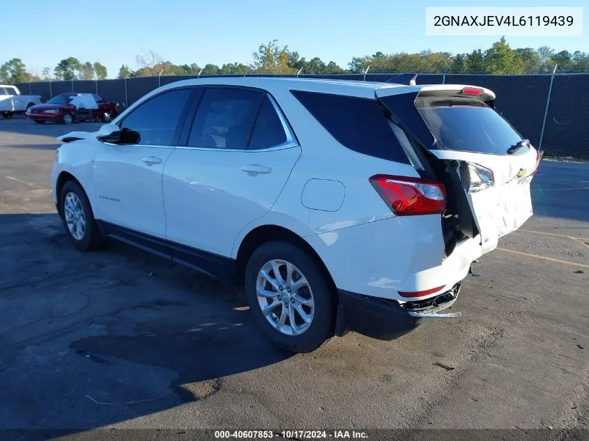 2020 Chevrolet Equinox Lt VIN: 2GNAXJEV4L6119439 Lot: 40607853