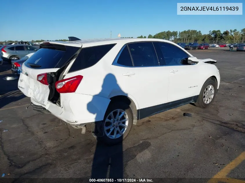 2020 Chevrolet Equinox Lt VIN: 2GNAXJEV4L6119439 Lot: 40607853