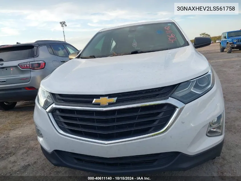 2020 Chevrolet Equinox Fwd Ls VIN: 3GNAXHEV2LS561758 Lot: 40611140