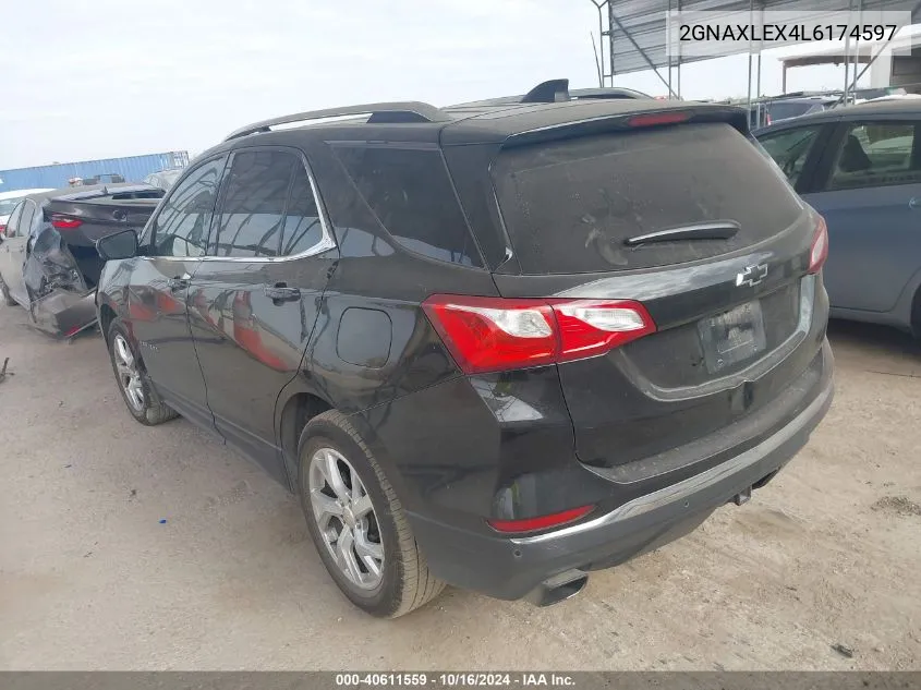 2020 Chevrolet Equinox Fwd Lt 2.0L Turbo VIN: 2GNAXLEX4L6174597 Lot: 40611559