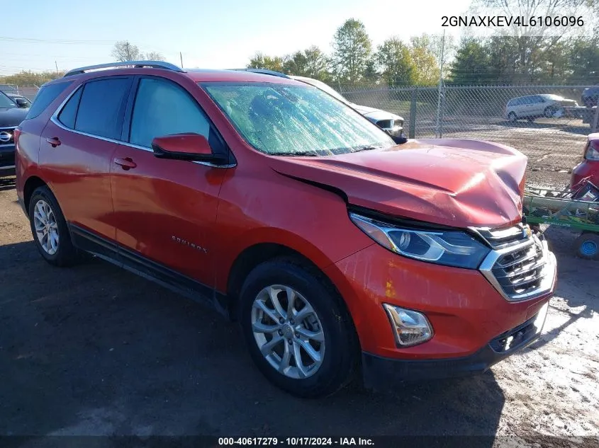 2020 Chevrolet Equinox Fwd Lt 1.5L Turbo VIN: 2GNAXKEV4L6106096 Lot: 40617279