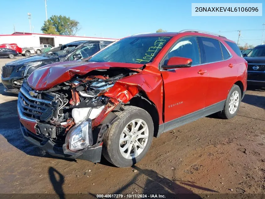 2020 Chevrolet Equinox Fwd Lt 1.5L Turbo VIN: 2GNAXKEV4L6106096 Lot: 40617279