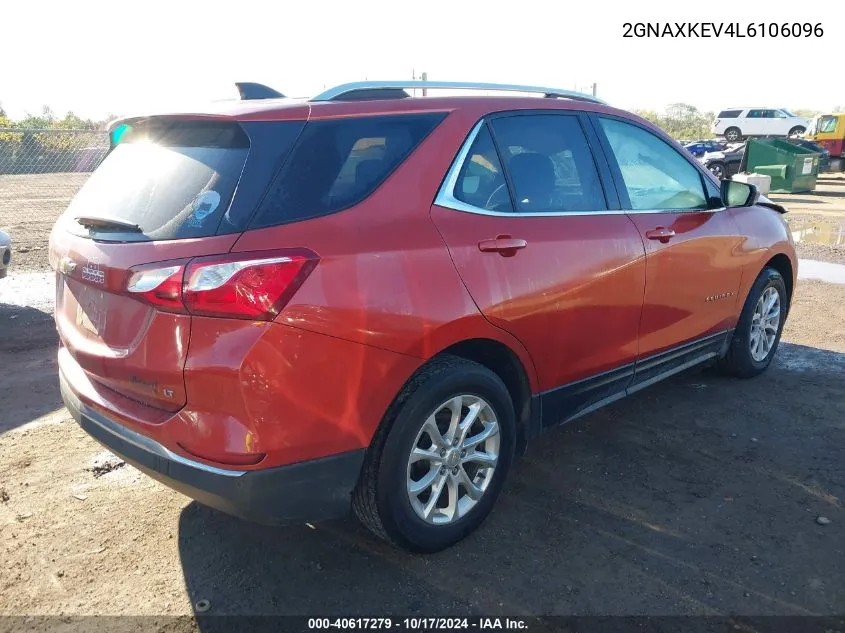 2020 Chevrolet Equinox Fwd Lt 1.5L Turbo VIN: 2GNAXKEV4L6106096 Lot: 40617279