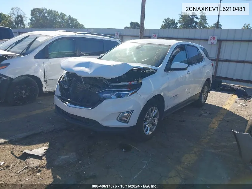 2020 Chevrolet Equinox Fwd Lt 1.5L Turbo VIN: 2GNAXKEV1L6210481 Lot: 40617376