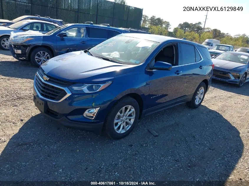 2020 Chevrolet Equinox Fwd Lt 1.5L Turbo VIN: 2GNAXKEVXL6129849 Lot: 40617861