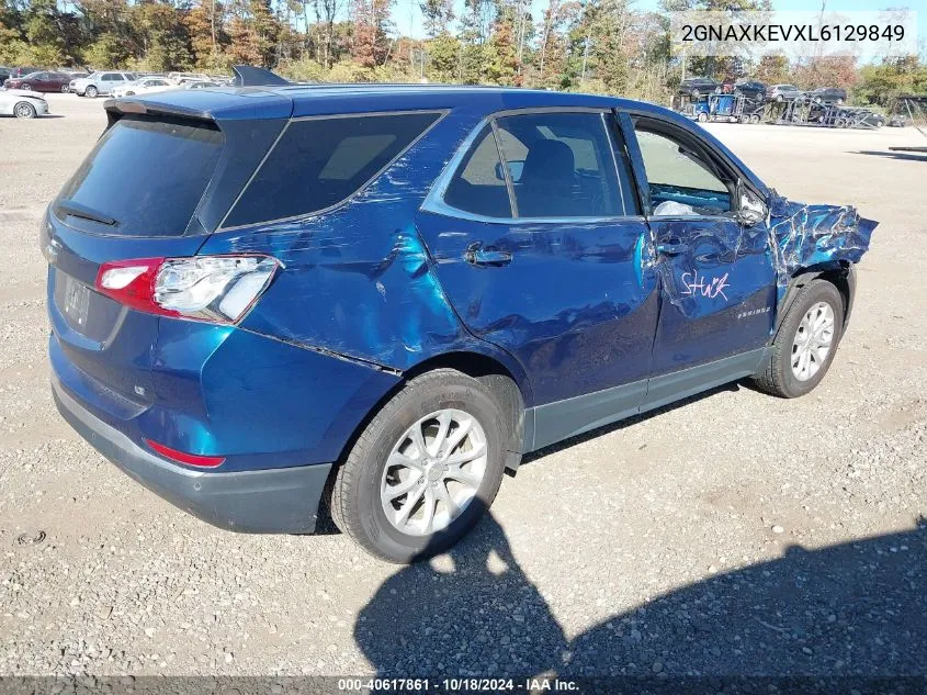 2020 Chevrolet Equinox Fwd Lt 1.5L Turbo VIN: 2GNAXKEVXL6129849 Lot: 40617861