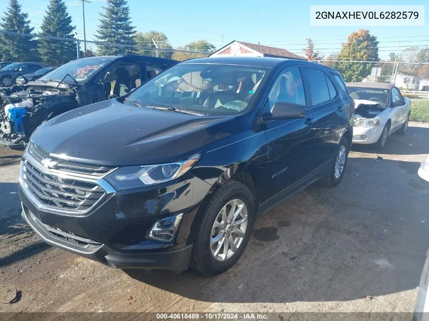 2020 Chevrolet Equinox Fwd Ls VIN: 2GNAXHEV0L6282579 Lot: 40618489