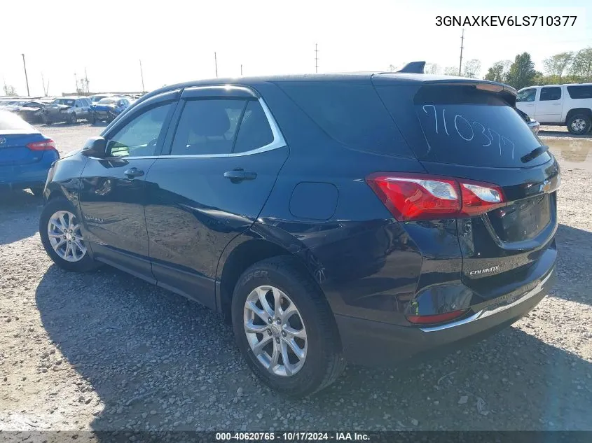 2020 Chevrolet Equinox Fwd Lt 1.5L Turbo VIN: 3GNAXKEV6LS710377 Lot: 40620765