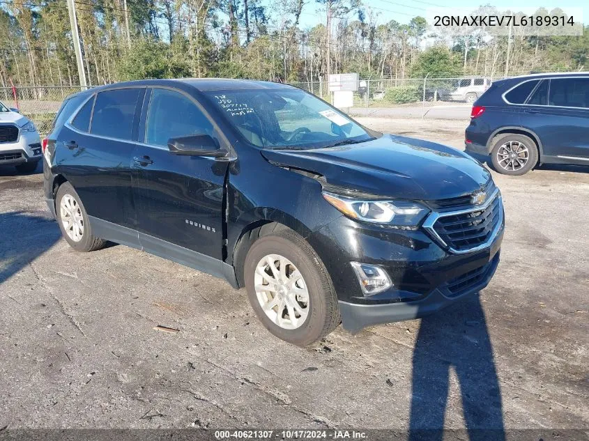 2020 Chevrolet Equinox Fwd Lt 1.5L Turbo VIN: 2GNAXKEV7L6189314 Lot: 40621307