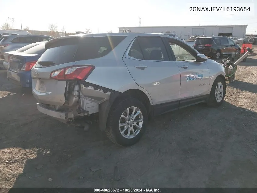 2020 Chevrolet Equinox Fwd 2Fl VIN: 2GNAXJEV4L6193654 Lot: 40623672