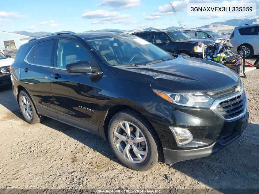 2020 Chevrolet Equinox Awd Lt 2.0L Turbo VIN: 3GNAXVEX3LL335559 Lot: 40624640