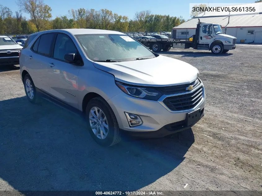 2020 Chevrolet Equinox Fwd Ls VIN: 3GNAXHEV0LS661356 Lot: 40624772