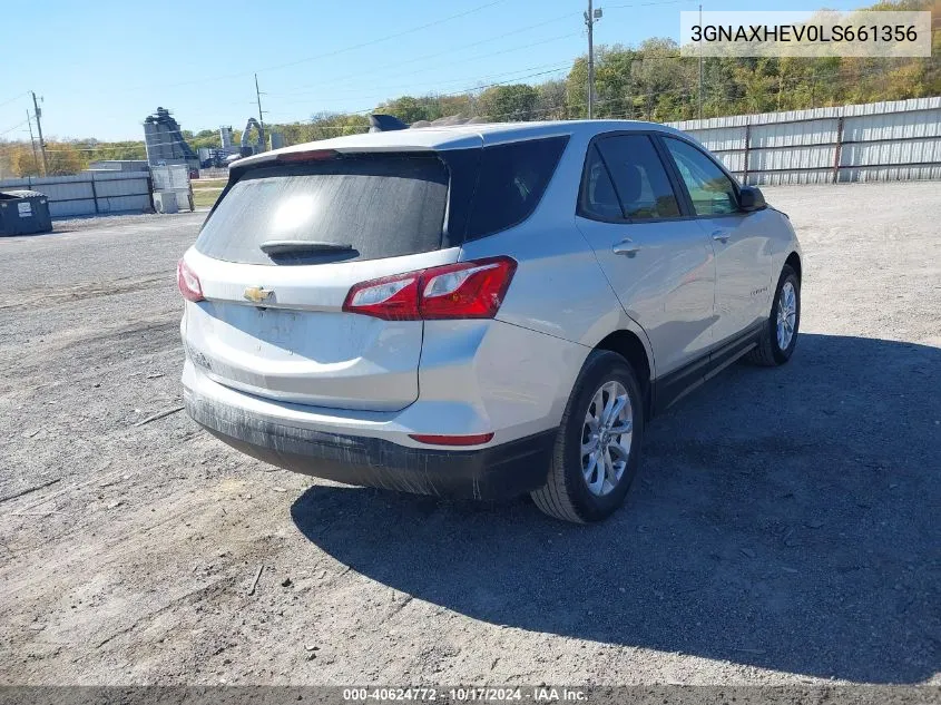 2020 Chevrolet Equinox Fwd Ls VIN: 3GNAXHEV0LS661356 Lot: 40624772