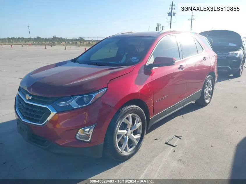 2020 Chevrolet Equinox Fwd Lt 2.0L Turbo VIN: 3GNAXLEX3LS510855 Lot: 40629403