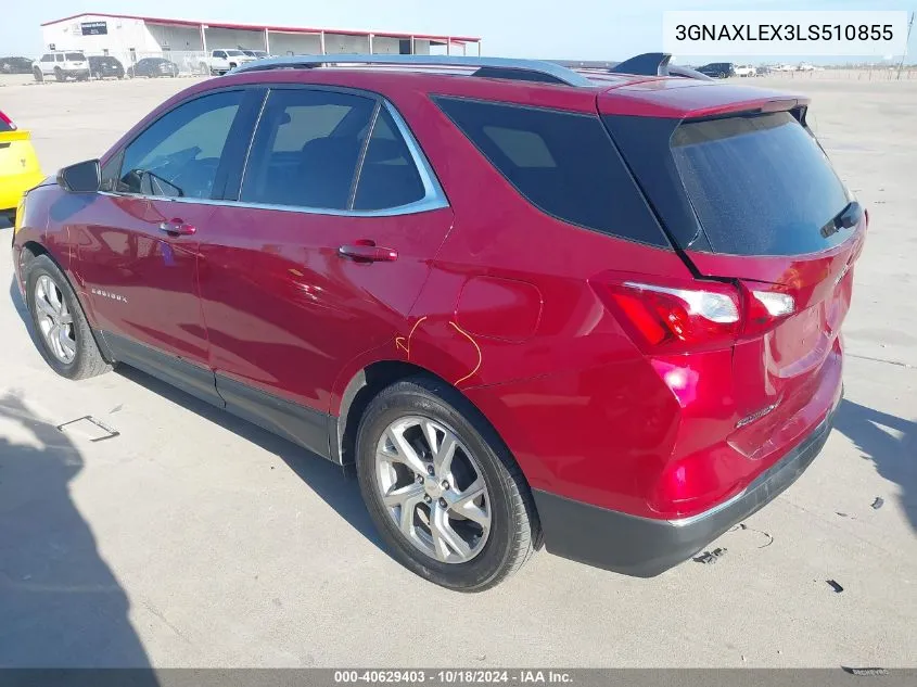 2020 Chevrolet Equinox Fwd Lt 2.0L Turbo VIN: 3GNAXLEX3LS510855 Lot: 40629403