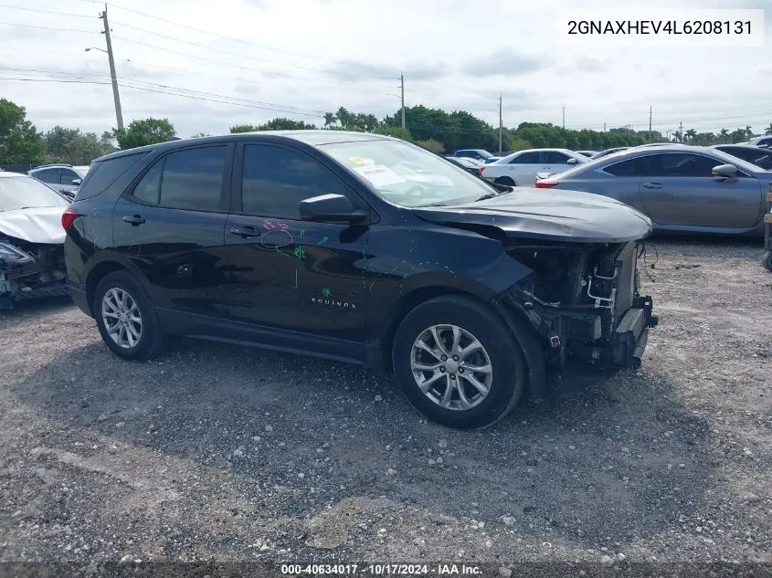 2020 Chevrolet Equinox Fwd Ls VIN: 2GNAXHEV4L6208131 Lot: 40634017