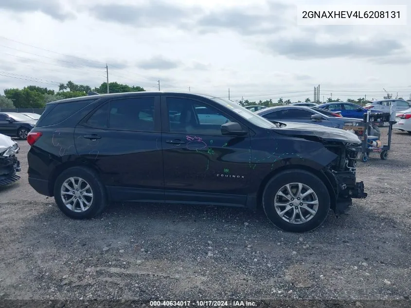 2020 Chevrolet Equinox Fwd Ls VIN: 2GNAXHEV4L6208131 Lot: 40634017