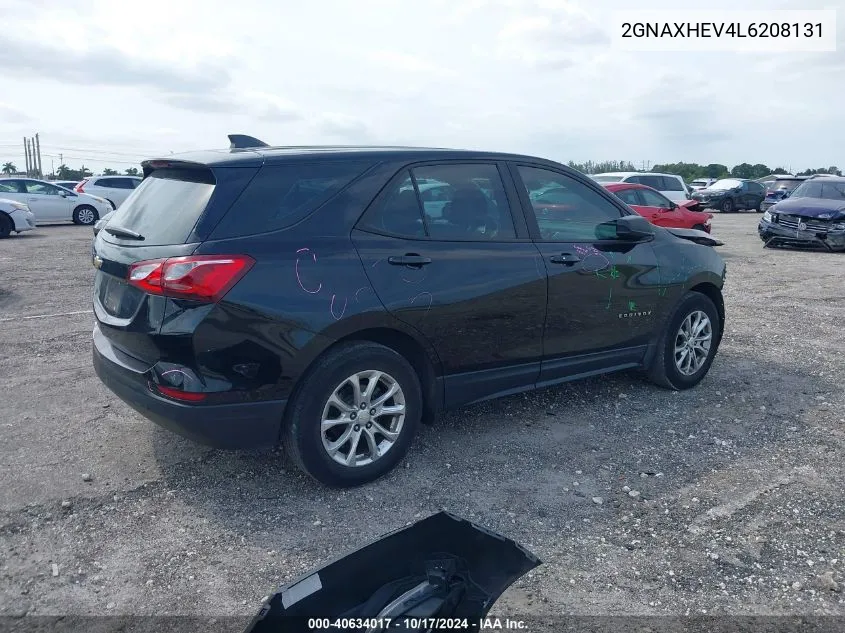 2020 Chevrolet Equinox Fwd Ls VIN: 2GNAXHEV4L6208131 Lot: 40634017